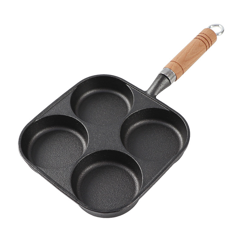 Hogar hierro fundido cuatro agujeros huevo frito artefacto especial huevo hamburguesa máquina huevo fuerte molde panquequeque panquequeque antiadherente desayuno