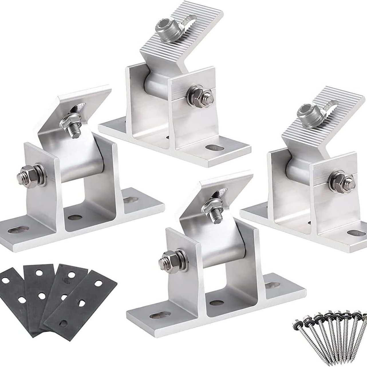 彩钢瓦光伏支架前脚4件套铁皮屋顶太阳能板铝合金支架支撑脚