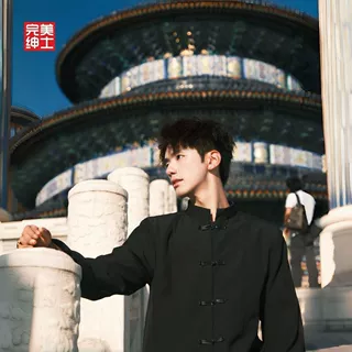 2026中国传统服装禅院大师一字扣盘扣外套民族新中式立领男士套装