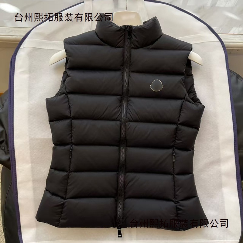 蒙M家秋冬加厚经典女装羽绒服保暖无袖立领马甲外套收腰哑光8格
