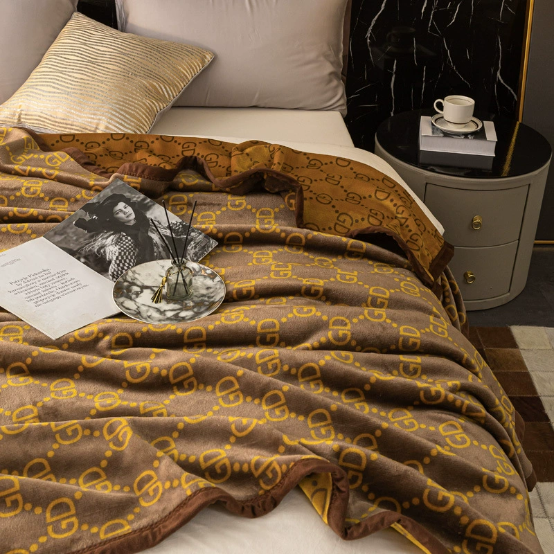 Двухслойное утолщенное одеяло с ворсом, теплое одеяло в европейском стиле, легкое роскошное французское бархатное одеяло из норкового бархата, кристально-бархатное одеяло для кондиционирования воздуха.