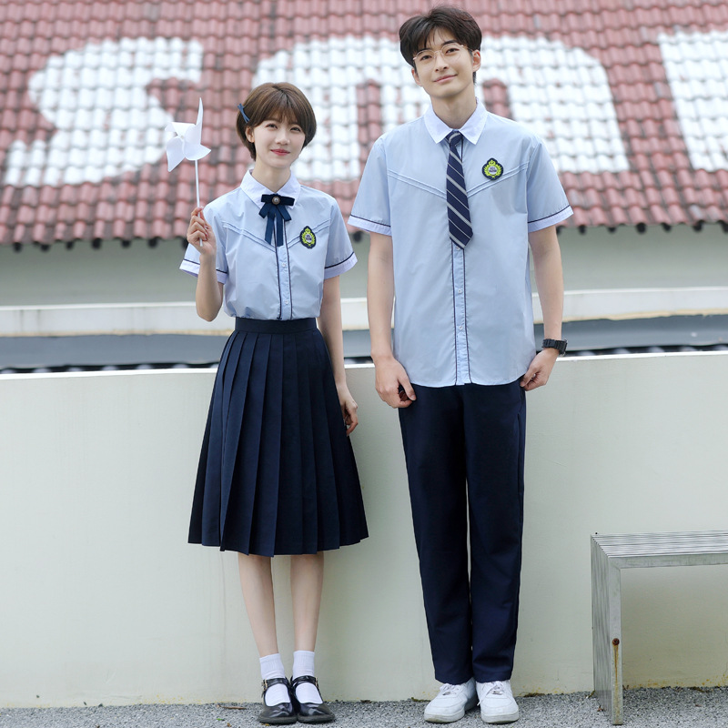 Graduation Photo 2024 Real Photo Couple Dress Summer Dress Student Class Dress suit Shirt Men's Set Women's Set