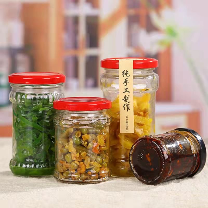 批发老干妈辣椒酱瓶番茄酱菜空瓶食品级咸菜玻璃瓶果酱瓶密封保鲜