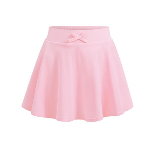 2025 (3-13 Years Old) Middle-Aged and Older Girls Summer Pure Color Bow Casual Sports Short Skirt Skirt