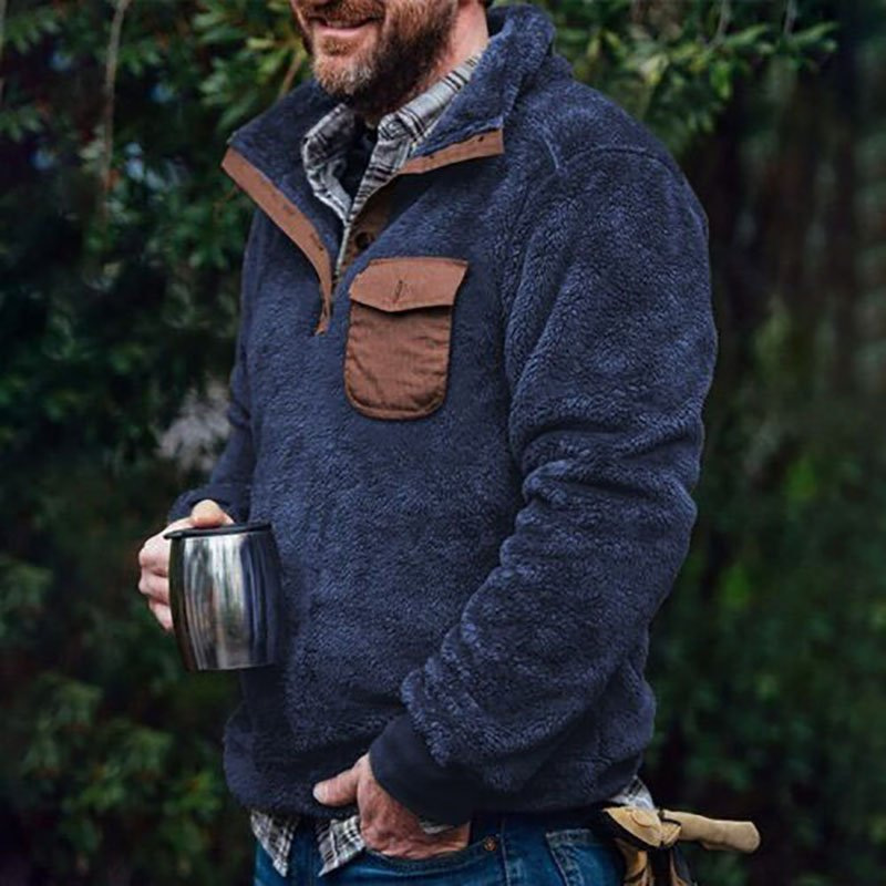 2023 autumn and winter new men's jacket cross-border cardigan sweater fashion plush jacket Amazon EBAY explosions