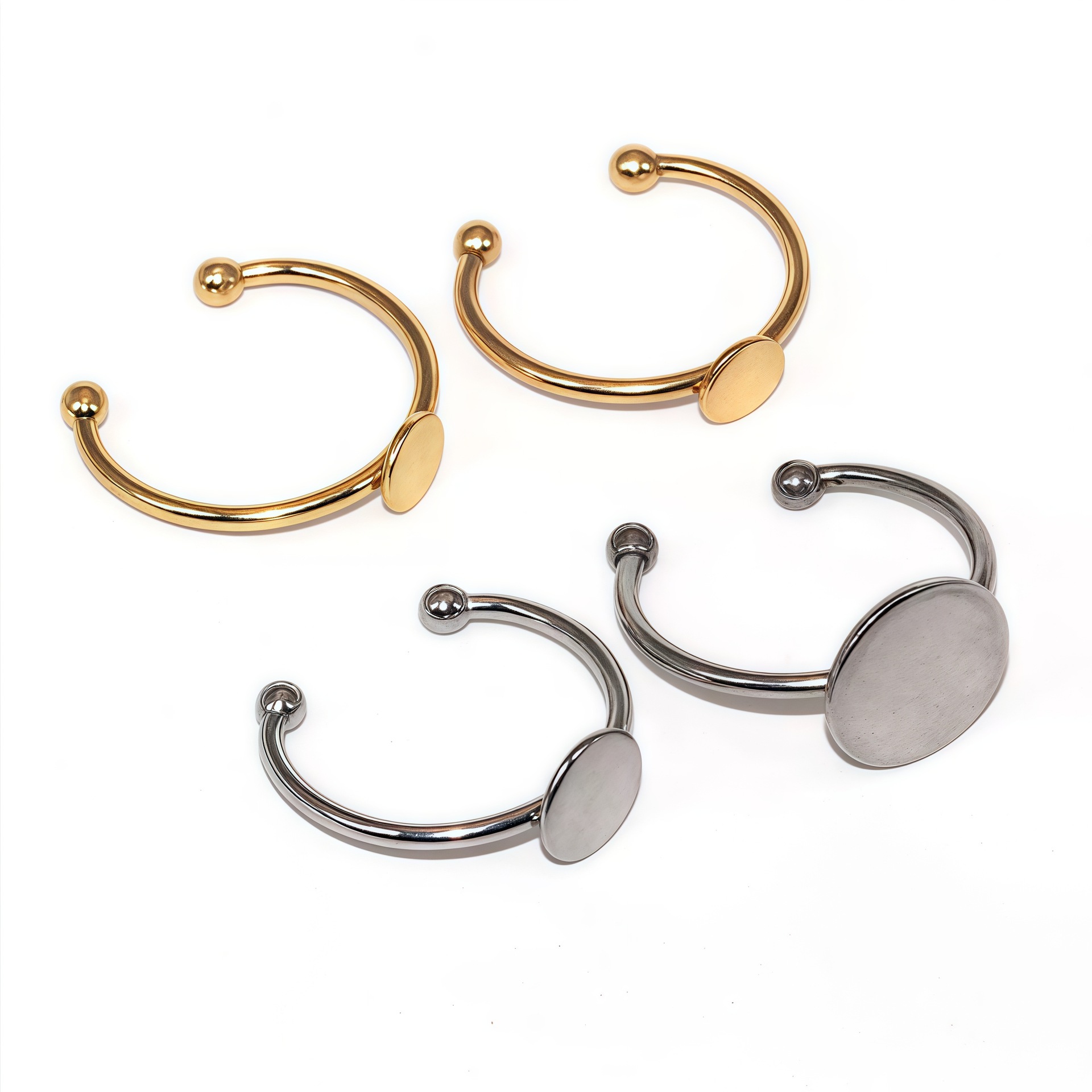 不锈钢18k金银抛光戒指托空戒指环底托保色 diy手工饰品配件