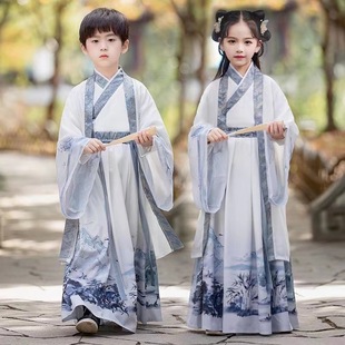 Детское ханьфу, костюм мальчика цветочника, одежда для школьников, китайский стиль