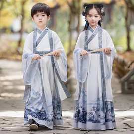 儿童古装汉服男童国学服女童中国风小学生书童服装三字经演出服女
