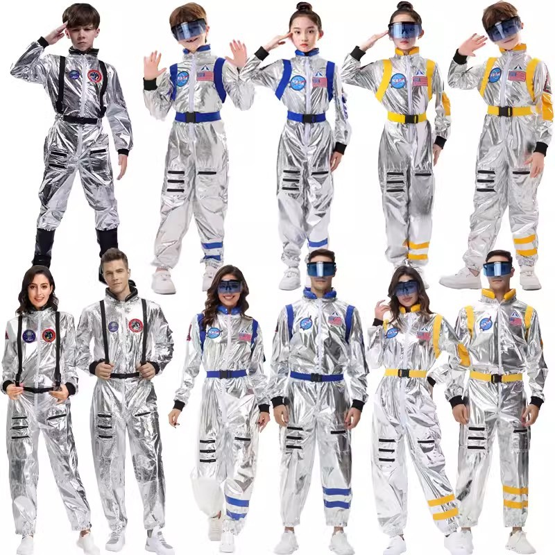 Disfraces de Halloween para adultos y niños, traje espacial, Día de los niños, hombres y mujeres, bandera china, disfraces de actuación de astronauta robot image 4