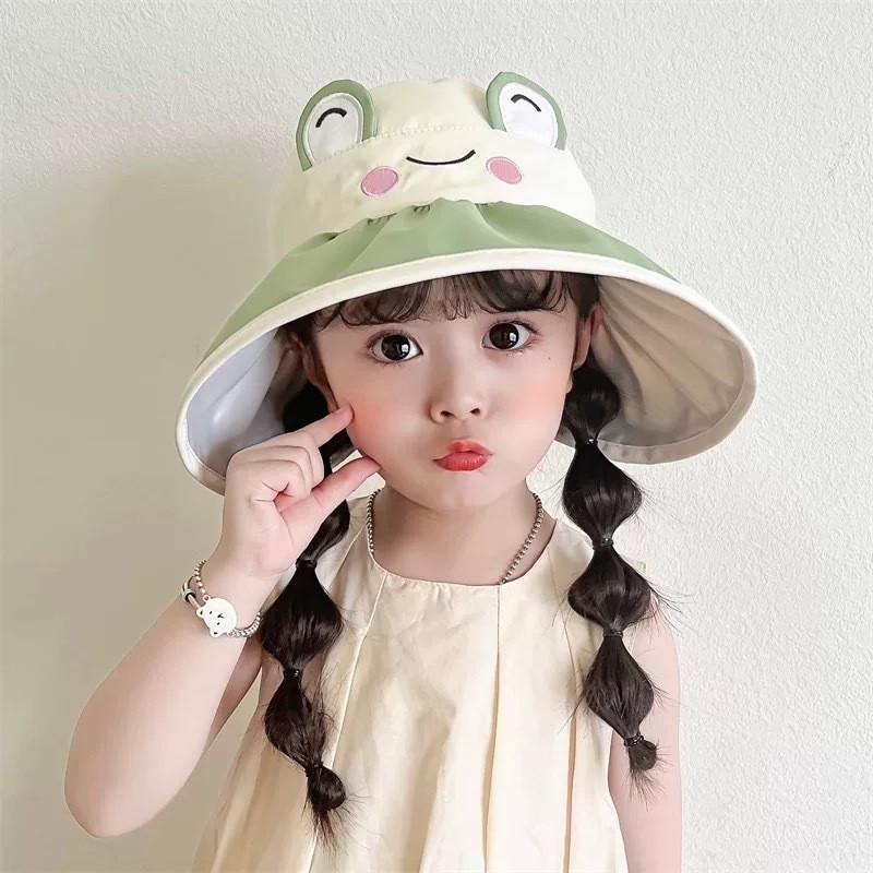 子供の日よけの帽子の男の子の女性の紫外線防止の夏の日よけの帽子の大きいつばの新型の日よけの帽子の薄い通気性の漁師の帽子|undefined