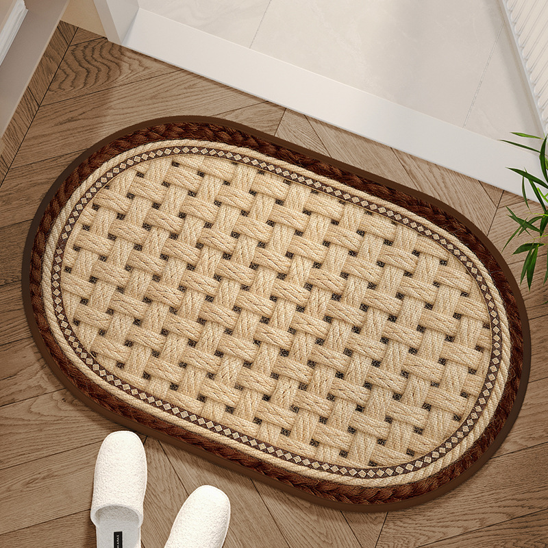 lana imitación tejida retró alfombra de baño alfombra de suelo de baño de absorción de agua alfombra antideslizante alfombra de secado rápido image 6
