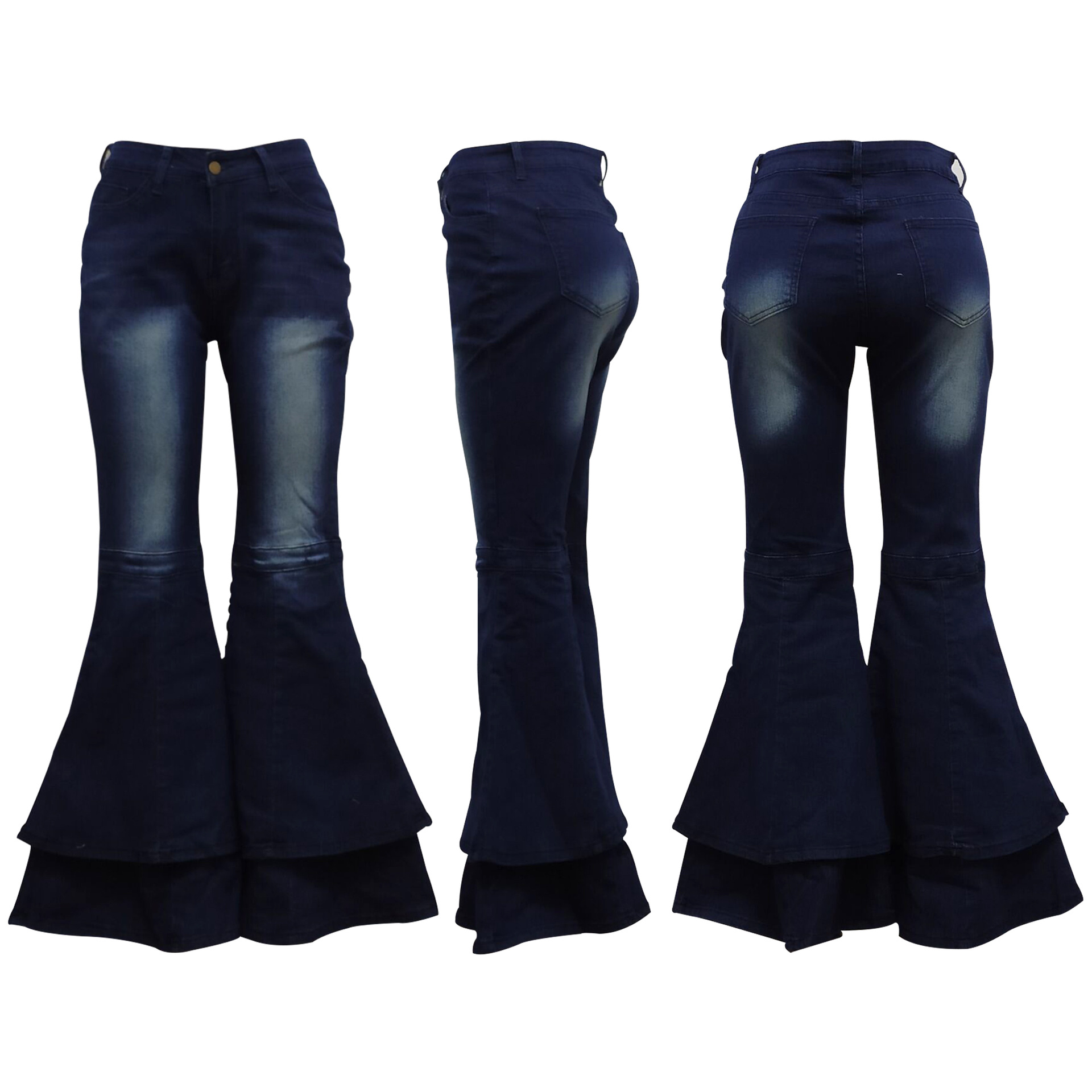 Women's Daily Simple Style Solid Color Full Length Ripped Flared Pants Jeans display picture 37