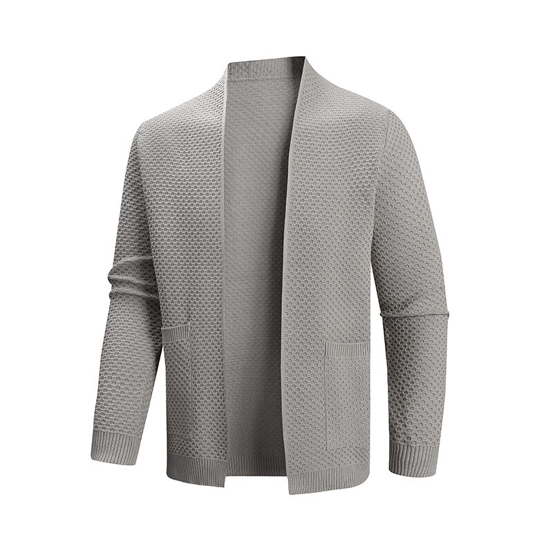 Men's Clothing Men's Fashion Knit Sweater Cardigan - Stylish Casual Open Front Pullover For Youth (Grey, Black, Khaki, Navy, Brown) - Sizes M To 3XL_voghion.com