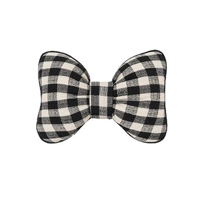 Headrest — Stylish Goddess Car Pillow - plaid-bow-headrest-black