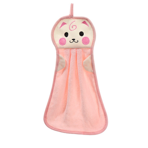 Cute thickened hanging hand towel, strong water absorption, dishwashing towel, rag, cartoon hand towel, dishcloth, extra large style