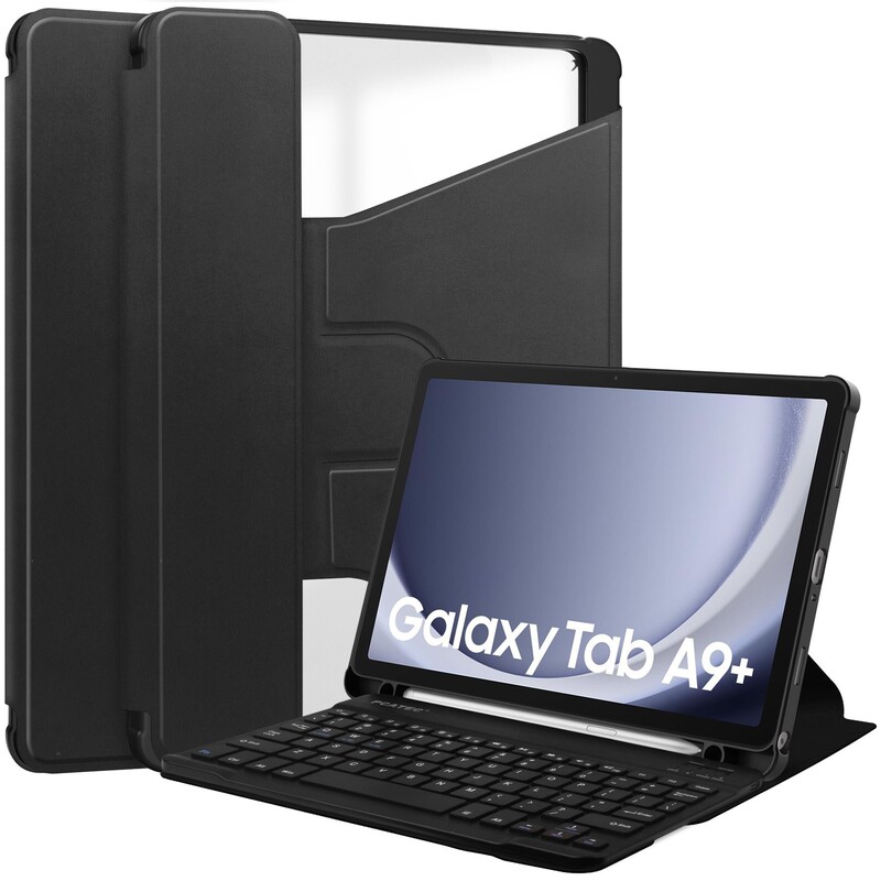 Suitable for Samsung S9 FE plus Bluetooth keyboard protective cover A9 +360 Rotating acrylic bottom shell with Pen slot