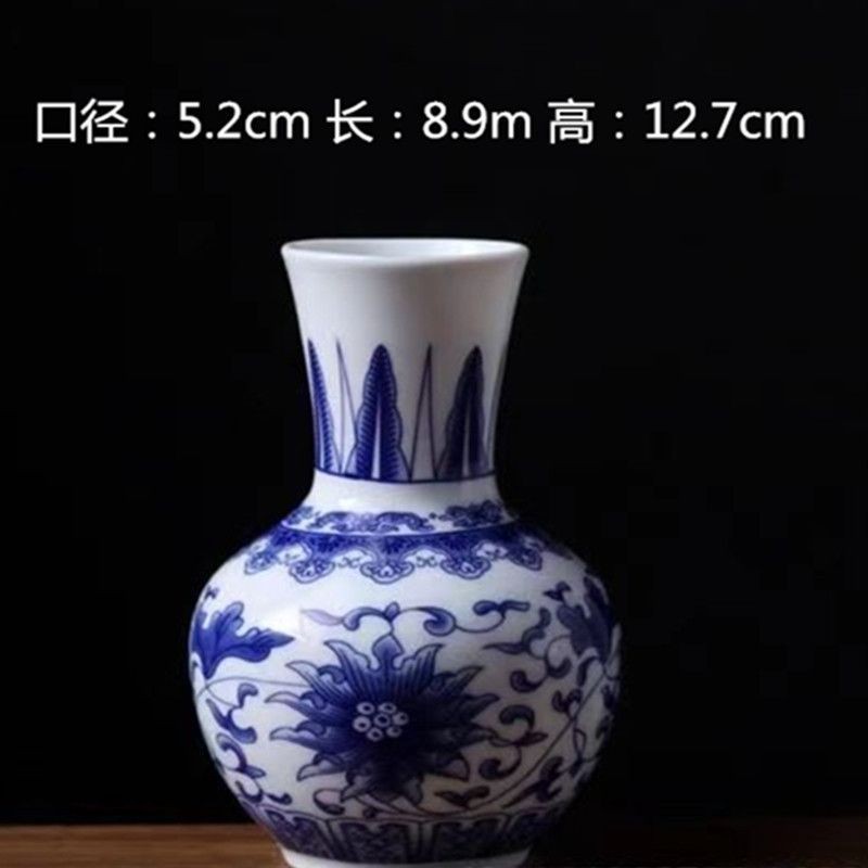 Vaso de escritorio de cerámica de porcelana pequeña boca mini hidroponía de flores retrógradas botellas de flores de porcelana