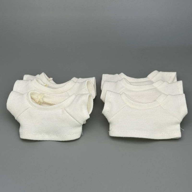 Suitable for 123 Generations 17cm Labubu Doll Clothes Laubub Baby Clothes Casual Pure White T-Shirt Shorts Suit