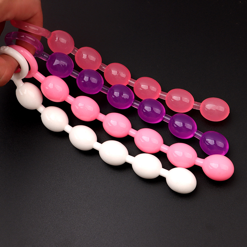 TPE Anal Beads with Graduated Pull Design, Flexible Unisex Anal Trainer Toy — detail image 9