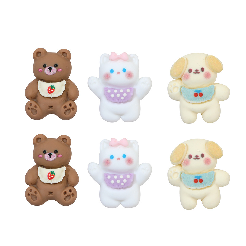 Dibujos Animados bellyband oso resina accesorios crema pegamento cachorro teléfono caso DIY horquilla accesorios de pelo material hecho a mano al por mayor