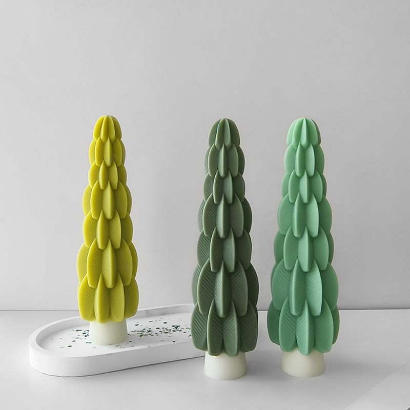 Jiahuimei árbol de Navidad aromaterapia vela molde de silicona DIY larga vela molde casero hecho a mano aromaterapia epoxi