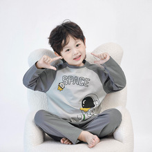 2025新款男童睡衣春秋款纯棉长袖卡通款儿童男孩中小童夏季家居服