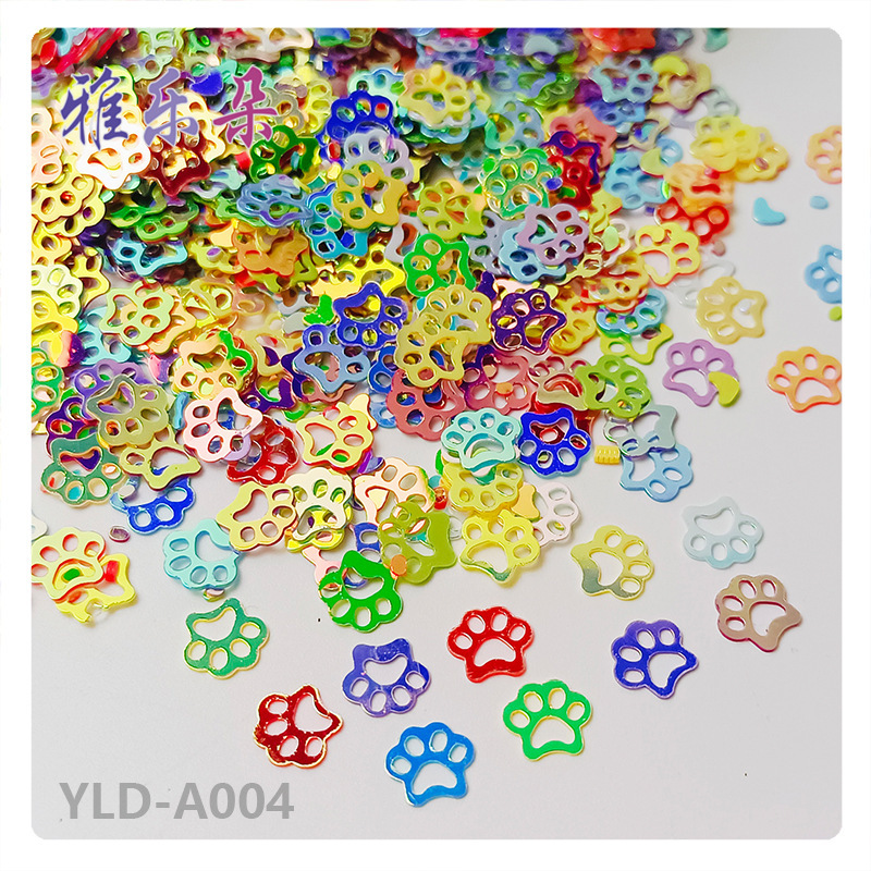 YALEDUO Decorative Pet Sequins 7MM Cat's Claw Filler Bag Sandwich Golden Light Live Cross-border Hollow Bead YALEDUO Decorative Pet Sequins 7MM Cat's Claw Filler Bag Sandwich Golden Light Live Cross-border Hollow Bead