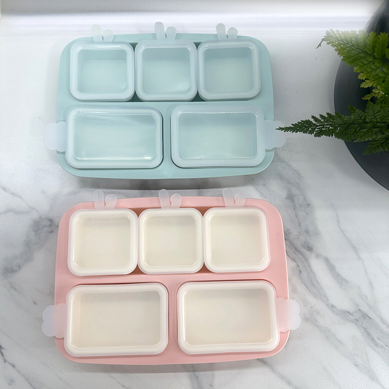 Baby Food Supplementary Box Storage Box Detachable Single Use Lunch Box Fresh-keeping Box Freezer Box Two-in-One Portable Baby Food Supplementary Bowl