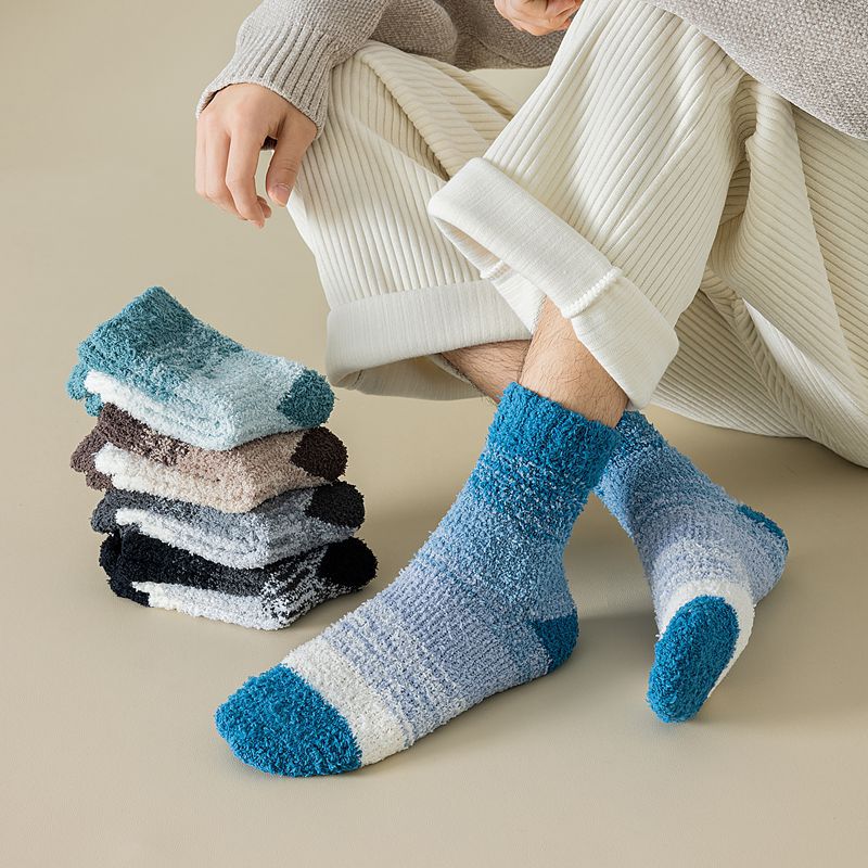 Calcetines de Piso Térmicos para Hombre de Poliéster Transpirables y Antideslizantes para el Hogar