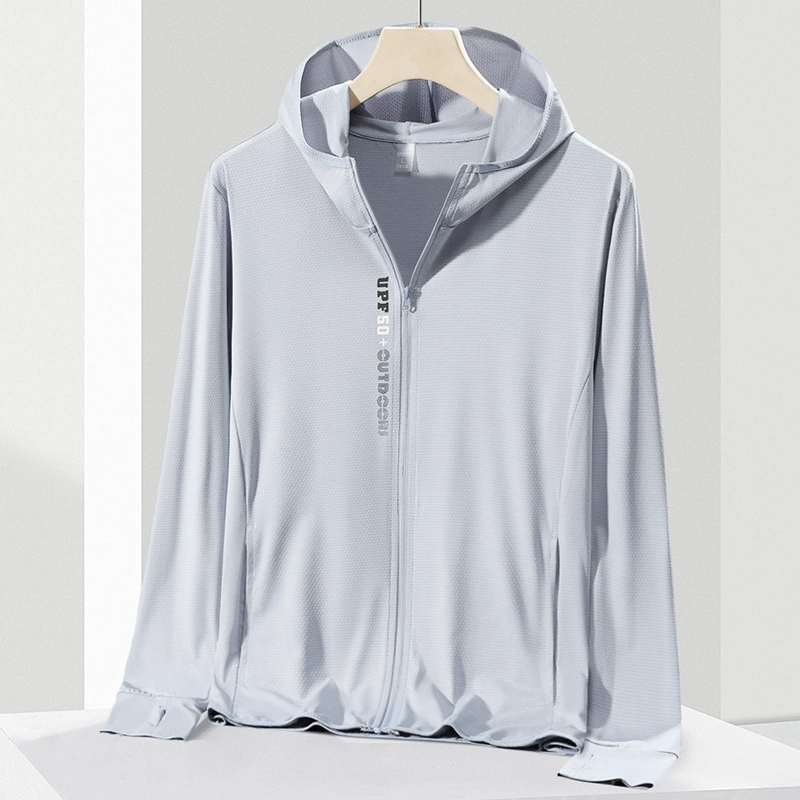 Летняя наружная солнцезащитная одежда для мужчин и женщин с ледяным шелком против ультрафиолетового излучения UPF50 спортивная одежда для кожи дышащая ультралегкая солнцезащитная одежда