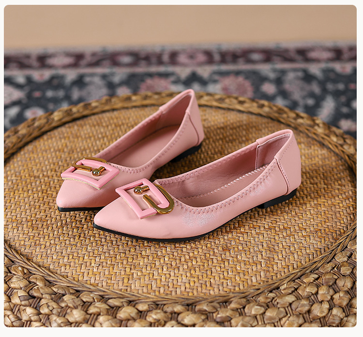 Women's Elegant Solid Color Point Toe Flats display picture 6