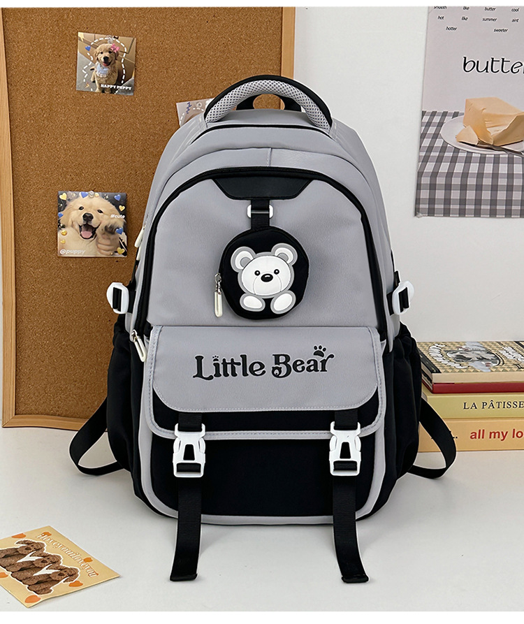 Vintage-Inspired School Backpack For Teens - Stylish & Spacious Unisex Bookbag With Breathable Cushion Straps, Trendy Color Block Design_voghion.com