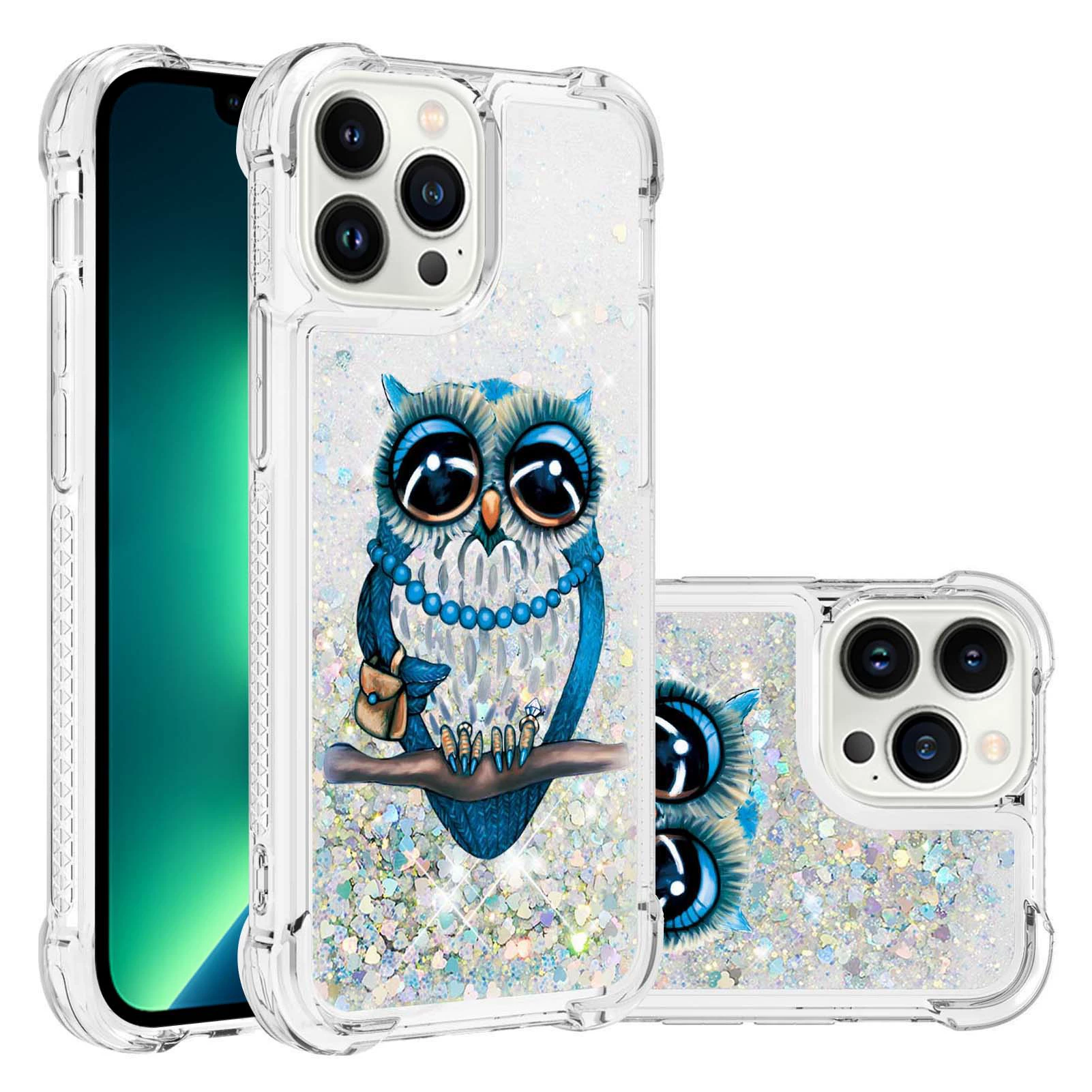 Картина на чехле для телефона (совместим с iPhone/Google/Xiaomi), блестящая жидкость, ударопрочные углы