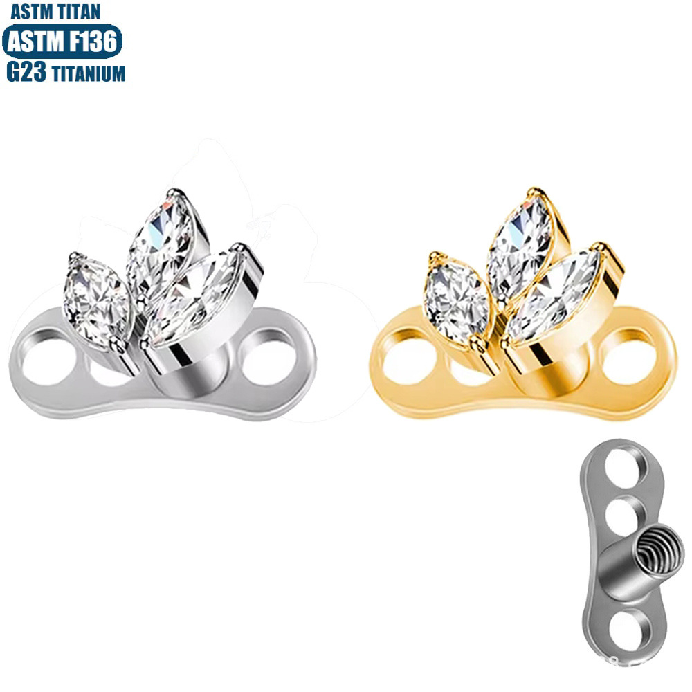 Pointed labret stud close-up product detail