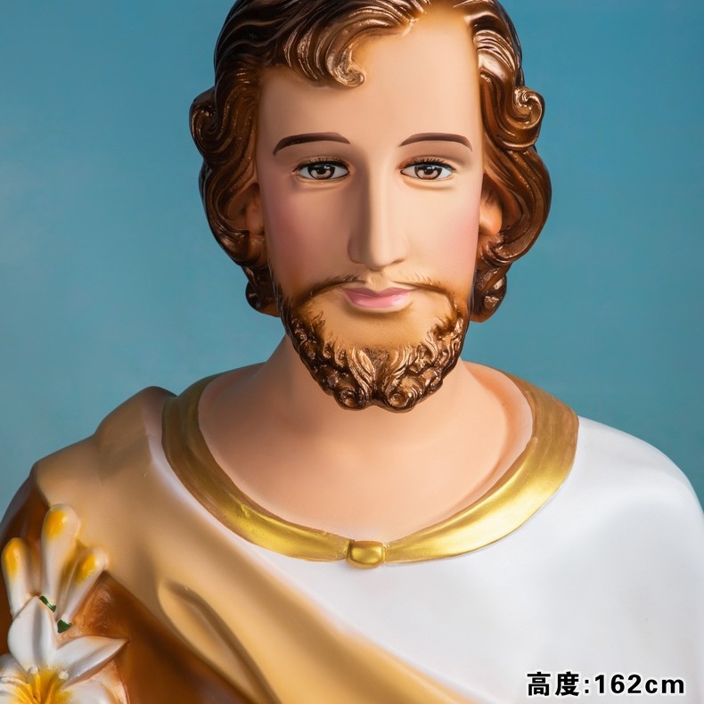 160cm San José adornos de estatuas de vidrio FRP decoración de la iglesia doméstica