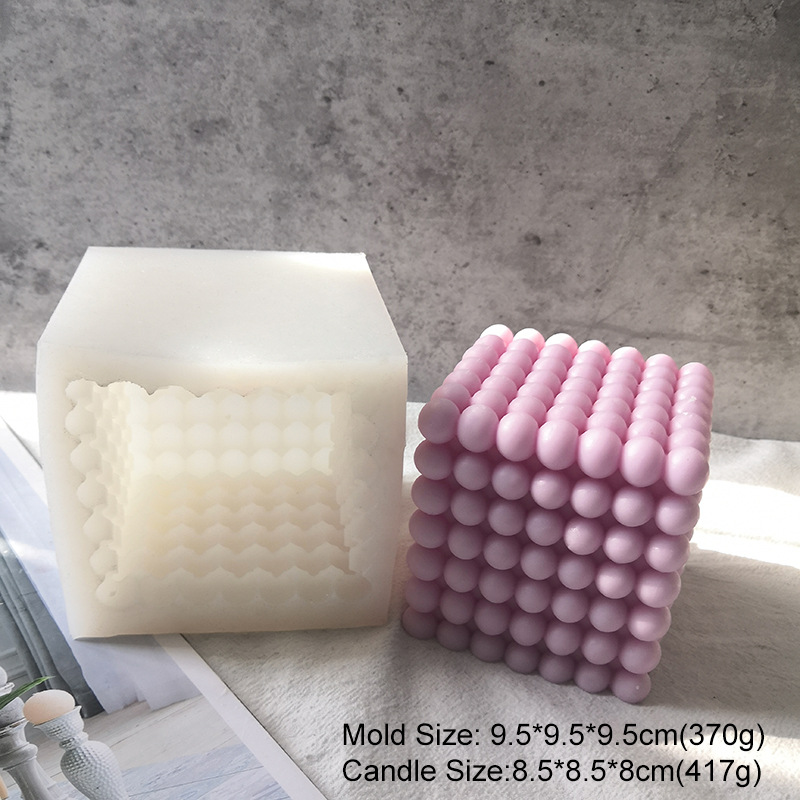 Transfronteriza geométrica BOLA MÁGICA vela molde de silicona diamante superficie bola polígono cubo aromaterapia vela molde al por mayor