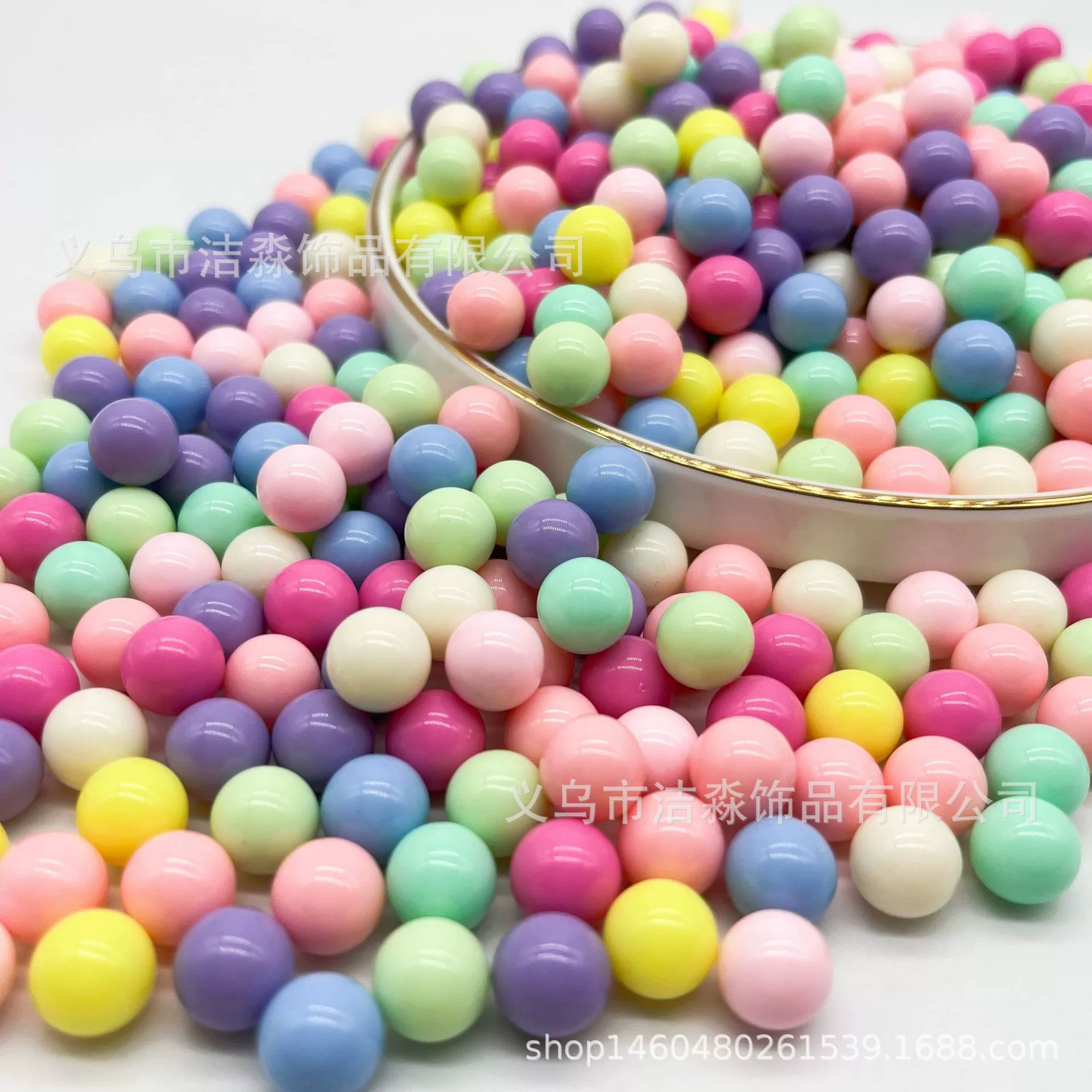Color candy pearl perforated ballless round beads solid colorless real heart bead plastic acrylic color bead children's play