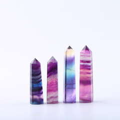 Bulk Natural Crystal Columns Amethyst Color Fluorite Columns Can Be Drilled DIY Pendant Home Decor Multicolor Fluorite Columns