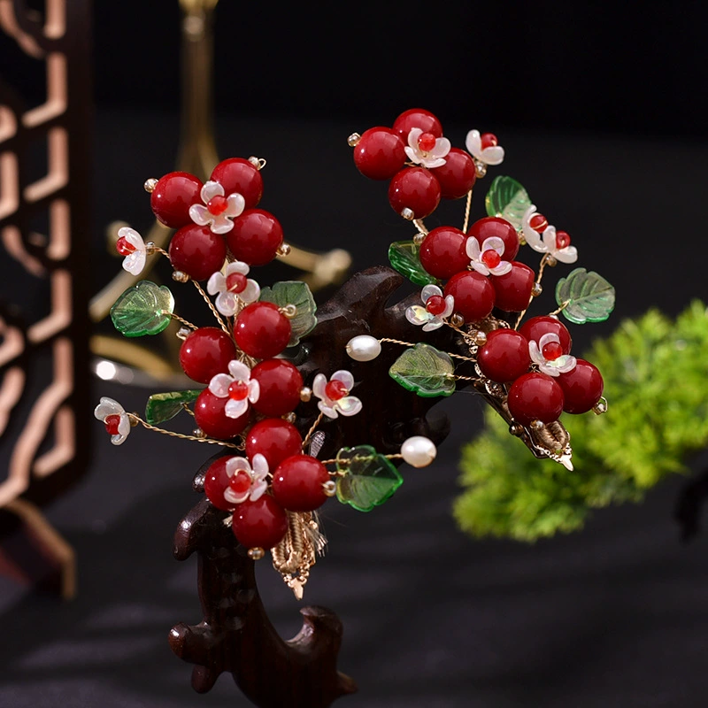 Красный повседневный современный волосатый чонсам головной убор заколки для волос