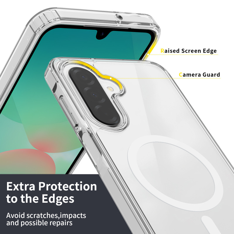 新しいサムスン a17 磁気電話ケース透明 s25Edge アクリル落下防止 iMagsafe 保護カバーに適しています|undefined