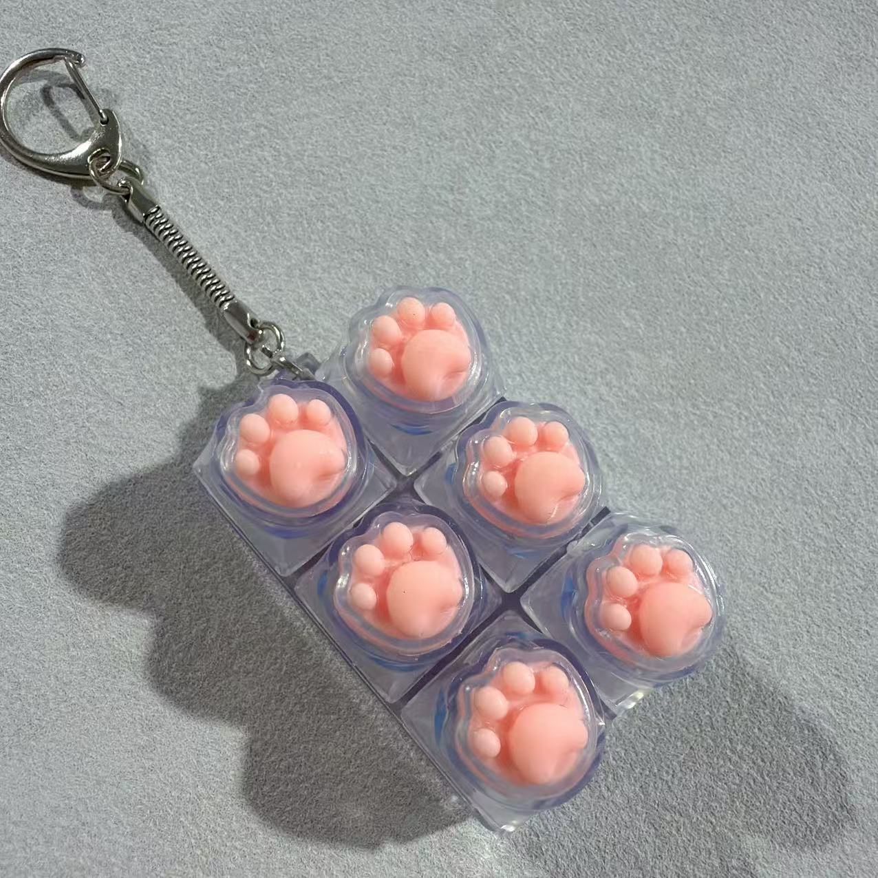 Double row six-button transparent shell-silicone transparent cat claw