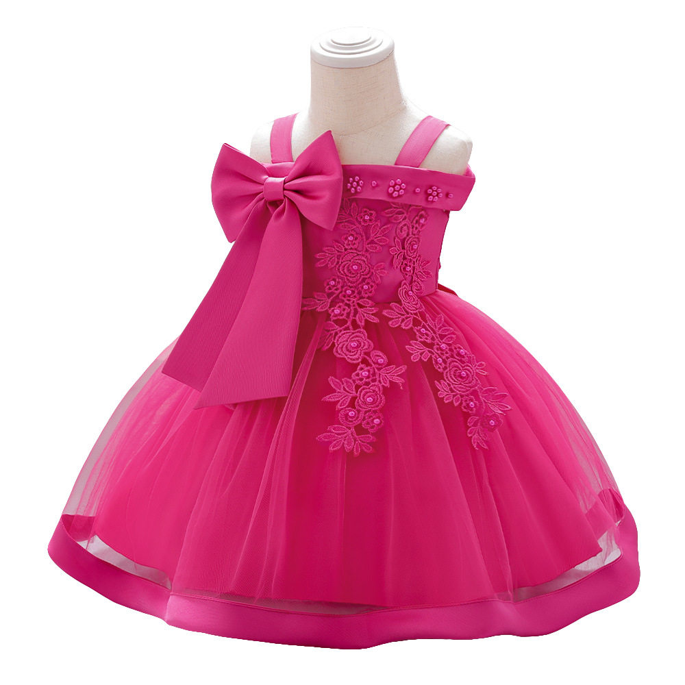 Vestido de niña de Amazon con tirantes, vestido infantil con bordado de cuentas, vestido de princesa, vestido de malla, nuevo estilo de verano