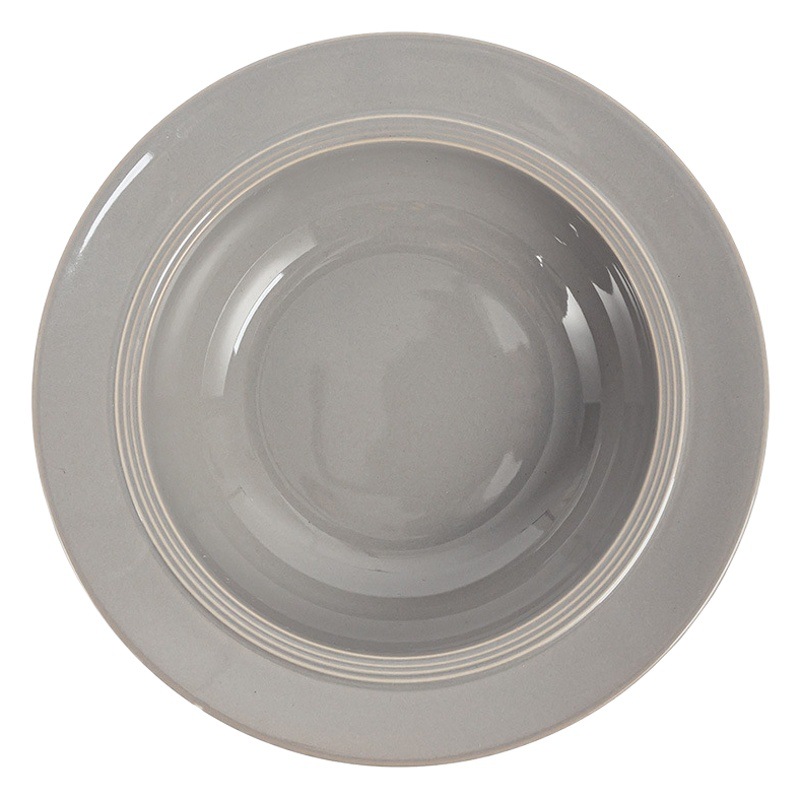 Tazón de cerámica estilo retro de color puro, tipo sombrero de paja, para uso doméstico, para verduras, postres, pasta, comida occidental y sopa, de diseño creativo