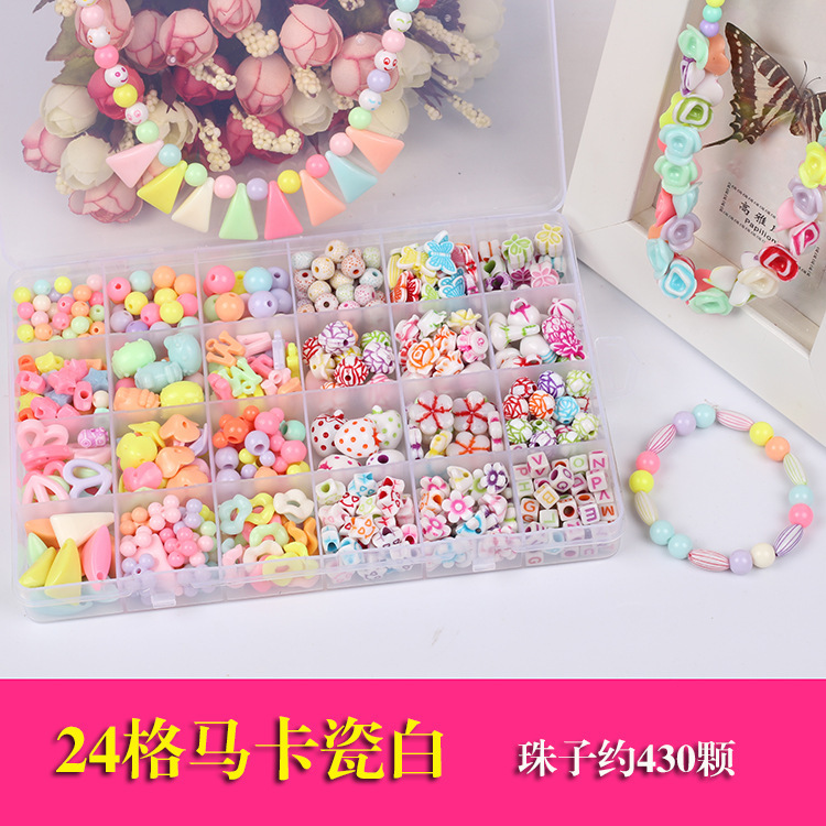 Pulsera de cuentas con cuentas para niños personalizados para mujer material de bricolaje hecho a mano acrílico accesorios con cuentas pequeñas joyas al por mayor
