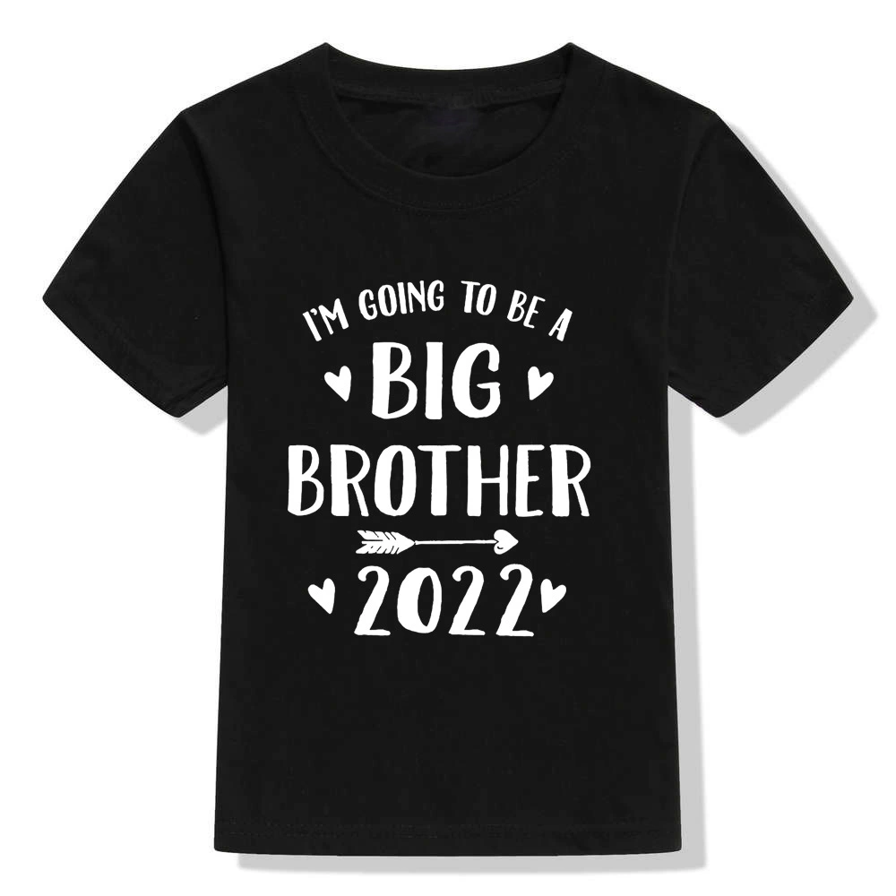 (跨境贸易) Brother, черная футболка для мужчин и женщин с круглым воротом, 2022, детская одежда, с коротким рукавом