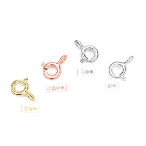 S925 sterling silver spring buckle bracelet buckle head gold-plated silver buckle diy handmade jewelry accessories manufacturer wholesale