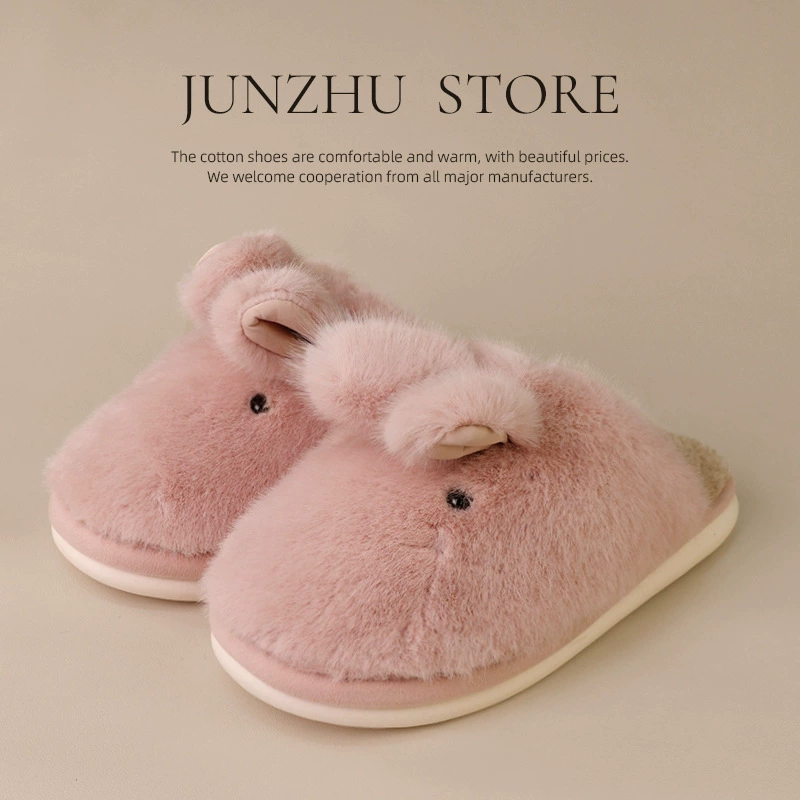Милые зимние хлопковые тапочки в форме кошки для женщин, пар и мужчин — оптовая продажа для домашнего использования.