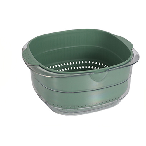 PET plastic drain basket, practical and fall-resistant vegetable and fruit basket, transparent drain and dust-proof multi-purpose basin