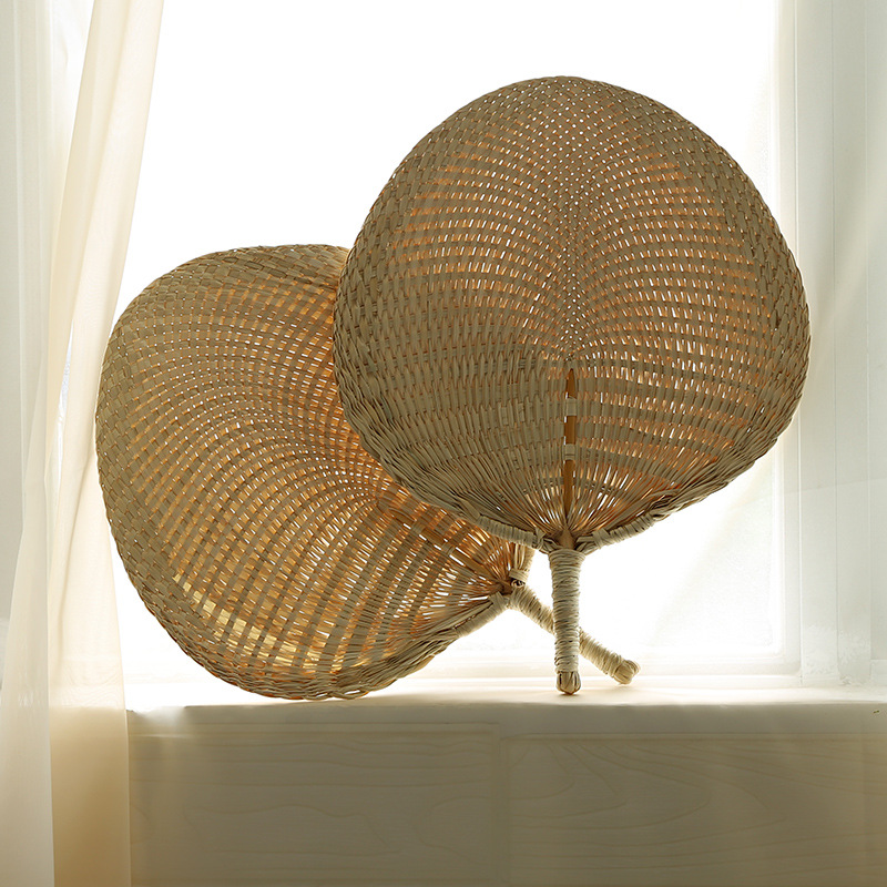 WI25 Haodian hand-woven cattail fan and banana fan summer hand-cranked fan palm leaf large style classic straw weaving