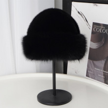 仿水貂毛蒙古帽女秋冬24新款仿狐狸毛显脸小加厚保暖时尚外销出口
